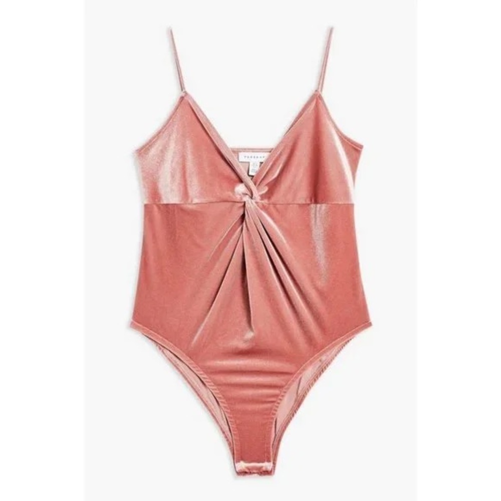 Topshop Blush Velvet Top
